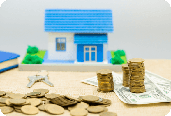 House with money and keys